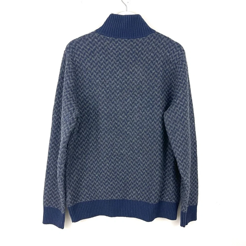 J. Crew Merino Wool Herringbone Half-Zip Sweater